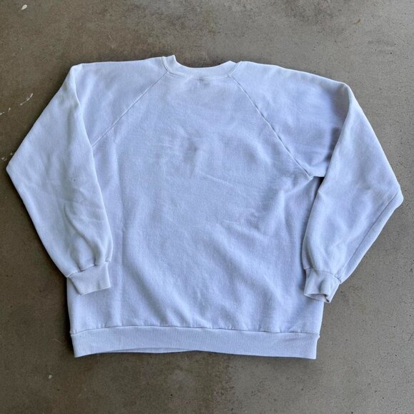 90s ANGELO AMERICAN AUTO AUCTIONS WHITE VINTAGE GRAPHIC CREWNECK SWEATER - Picture 5 of 6
